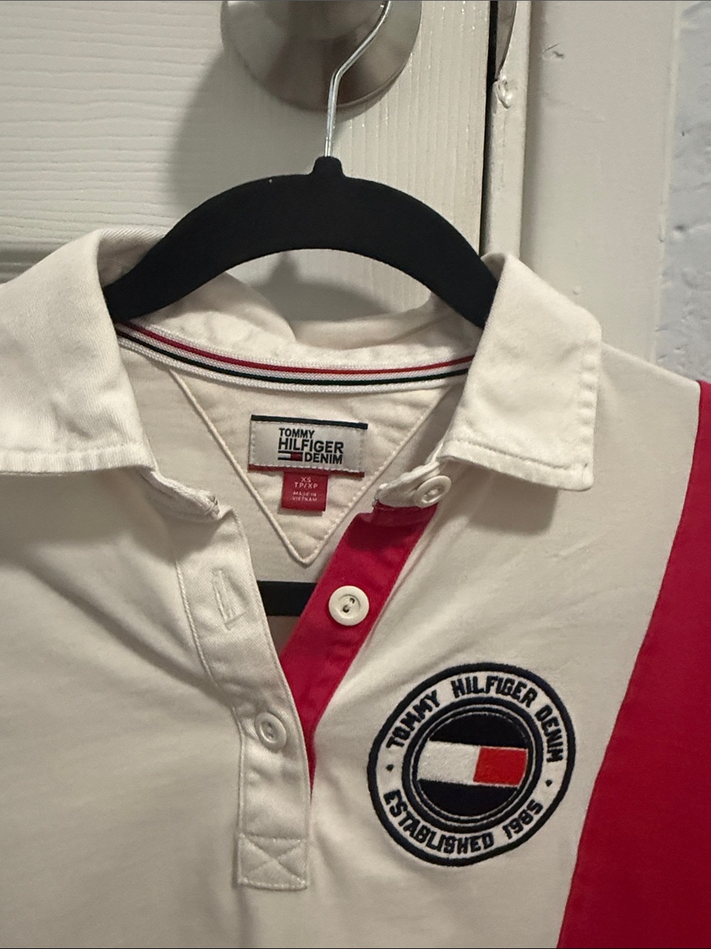 Tommy Hilfiger Kids Colorblock Rugby Polo - Navy, White & Red - Picture 2 of 3